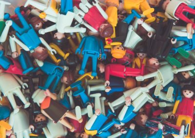 blue red and white plastic toy